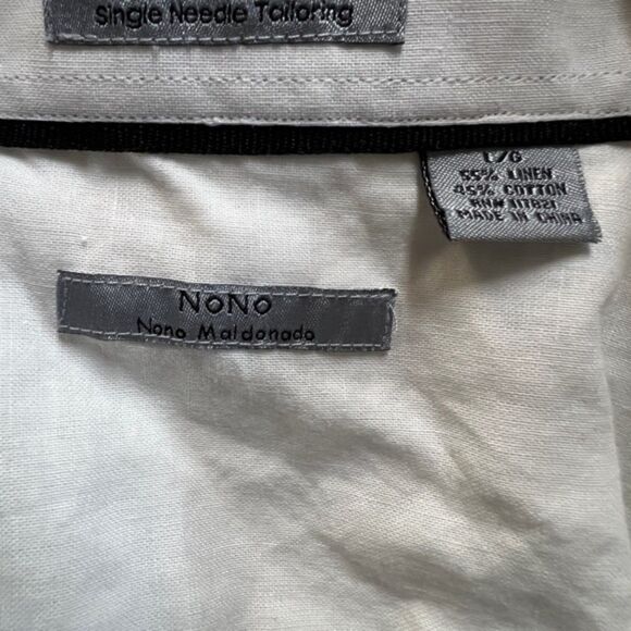NoNo Nono Maldonado White Linen Blend Button Down Shirt Size 16 - Picture 3 of 6